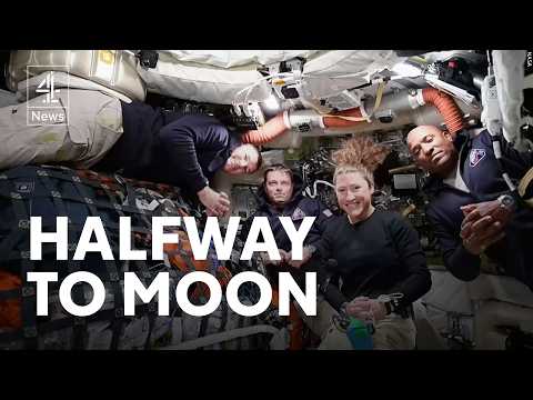 Artemis II astronauts pass halfway mark to Moon