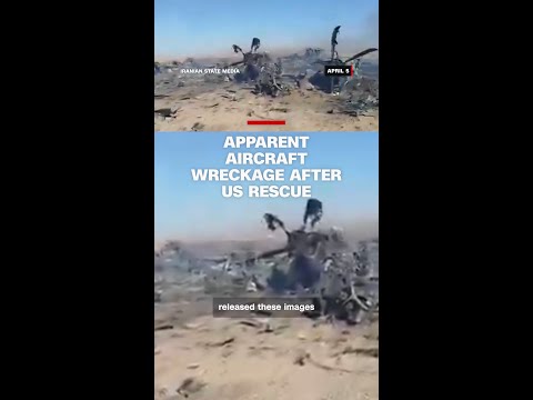 Apparent aircraft wreckage after US rescue
