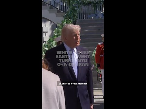 White House Easter event turns into Q+A on Iran