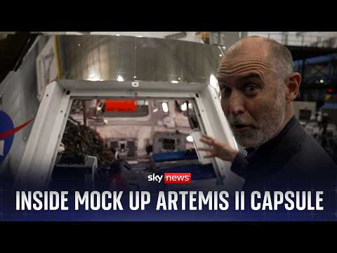 ‘It’s tiny!’: Sky News gets a look inside mock up Artemis II capsule