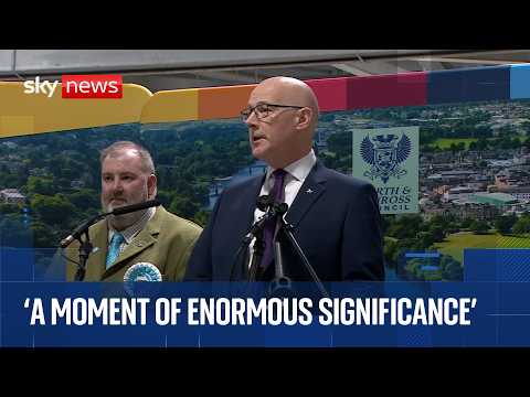 Scottish First Minister John Swinney speaks after re-election to Holyrood