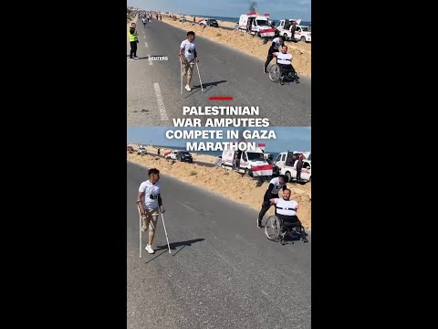 Palestinian war amputees compete in Gaza marathon