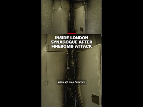Inside London synagogue after firebomb attack