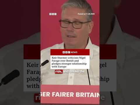 PM Keir Starmer pledged stronger ties with the EU as he attacked Nigel Farage over Brexit. #BBCNews