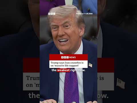 Trump says month-long ceasefire between the US and Iran is on “massive life support”. #BBCNews
