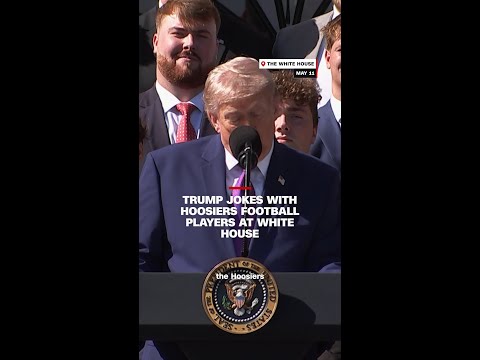 Trump jokes with Hoosiers football players at White House