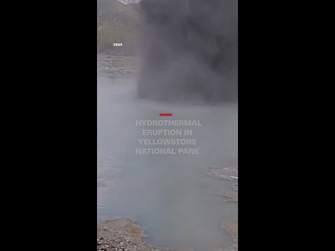 A hydrothermal eruption in Yellowstone National Park