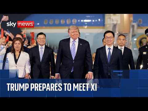 President Trump lands in Beijing for China visit