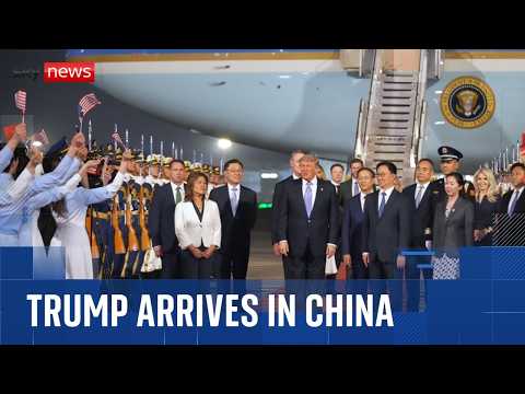 US president arrives in China ahead of meeting with Xi