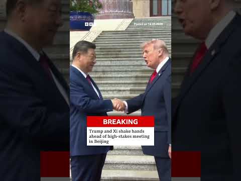 Trump and Xi shake hands in Beijing ahead of high-stakes talks #BBCNews
