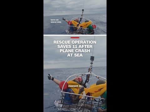 Rescue operation saves 11 after plane crash at sea