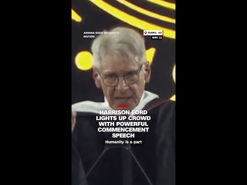 Harrison Ford lights up crowd with powerful commencement speech