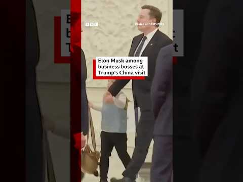 Elon Musk attends dinner with son as part of Trump’s China trip. #BBCNews
