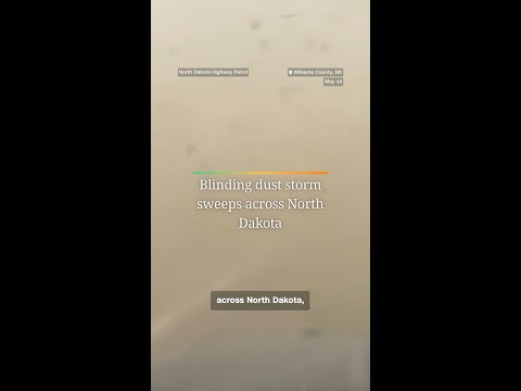 Blinding dust storm sweeps across North Dakota
