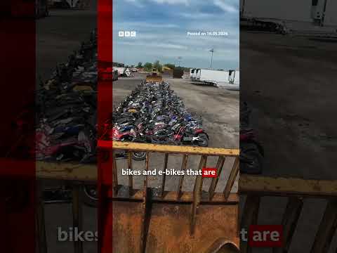 Hundreds of illegal motorbikes crushed in New York City. #NewYorkCity #Motorbikes #BBCNews