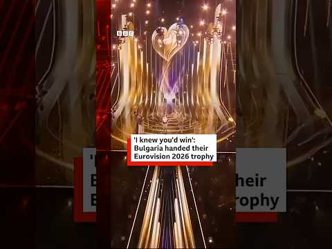 Bulgaria handed their Eurovision 2026 trophy. #Bangaranga #BBCNews