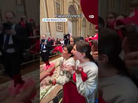 Pope Leo XIV greets young Catholics with viral 6-7 meme | DW News