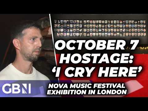 ‘I cry here’: October 7 hostage tears up at Nova Music Festival exhibition in London