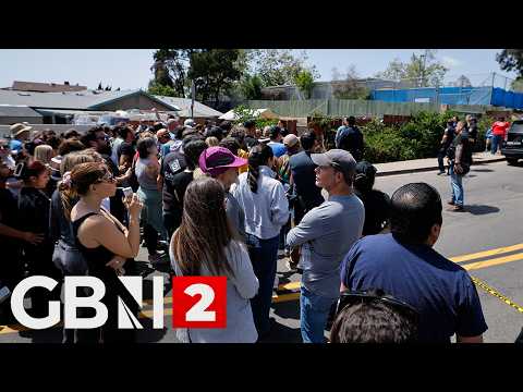 WATCH: View from school across San Diego mosque which has left five dead.