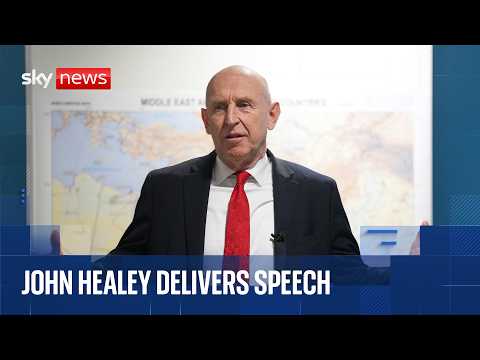 Defence Secretary John Healey delivers speech about defence, growth and jobs