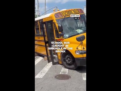 School bus caught in sinkhole in the Bronx