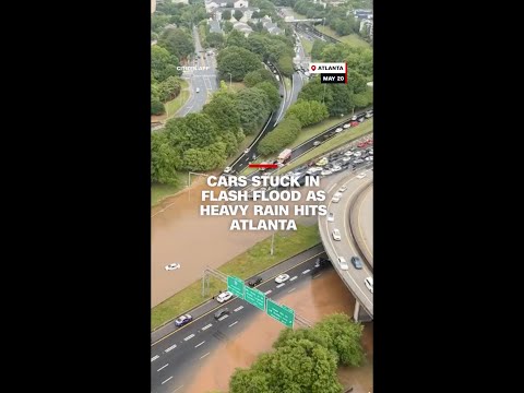 Cars stuck in flash flood as heavy rain hits Atlanta