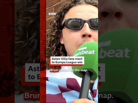 Aston Villa fans react to Europa League win. #EuropaLeague #AstonVilla #BBCNews