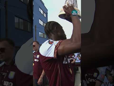 Aston Villa trophy parade through Birmingham to celebrate Europa League win