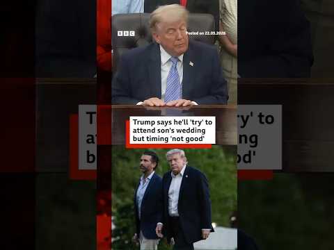 Donald Trump says he’ll ‘try’ to attend son’s wedding but timing ‘not good’. #BBCNews