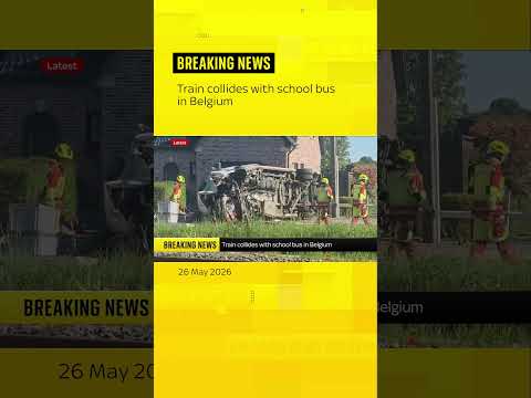 Train collides with school bus in Belgium