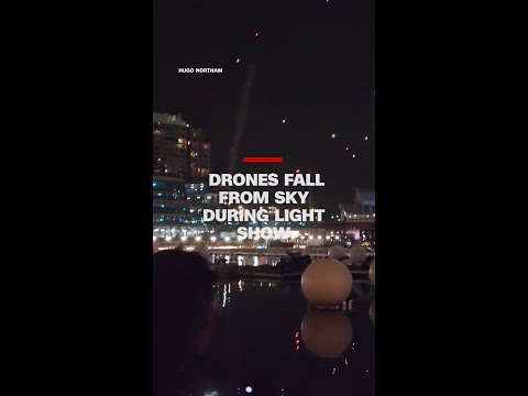 Drones fall from sky during light show