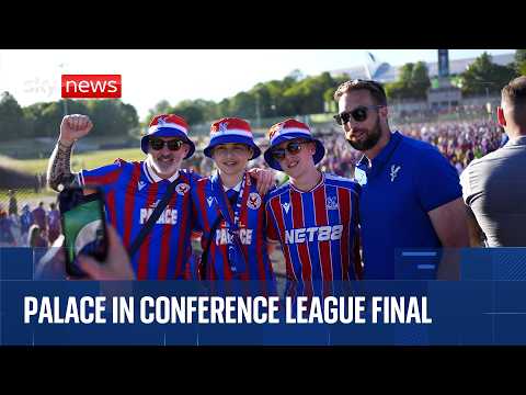 Crystal Palace fans watch UEFA Conference League final at London screening