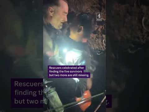 The moment five Laotians are found alive after being trapped in a cave for a week