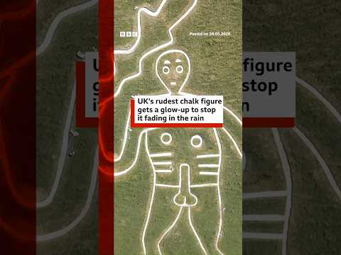 UK’s rudest chalk figure Cerne Abbas Giant gets a glow-up. #Dorset #BBCNews