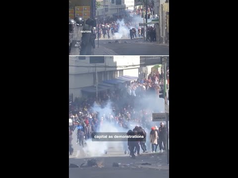 Protesters clash with police in Bolivia’s capital