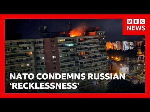 Russian drone hits Romanian apartment block | BBC News