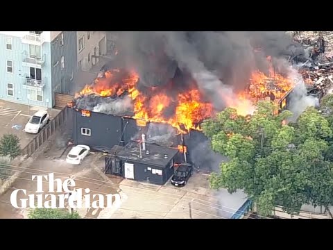 Aerial footage shows Dallas apartment fire after gas explosion kills three