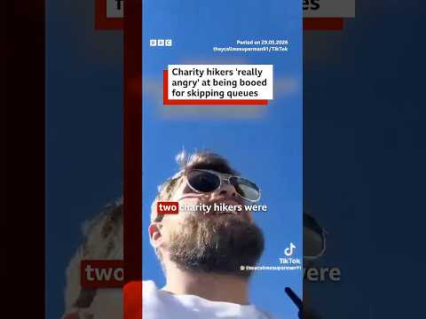 Charity hikers ‘really angry’ at being booed for skipping queues at Yr Wyddfa summit. #BBCNews