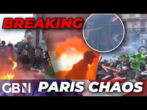 Paris CHAOS: Riot Police respond to CLASHES after PSG victory as cars alight and flares set off