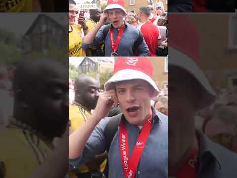 Watch: Arsenal fans take over live report during parade in north London