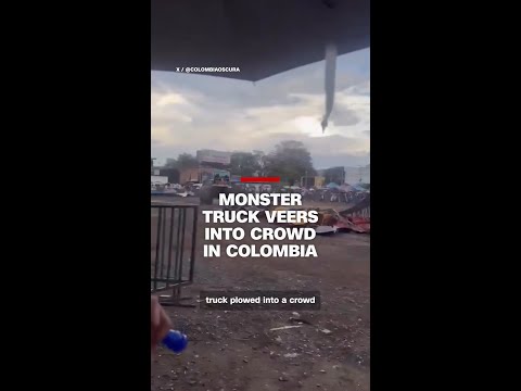 Monster truck veers into crowd in Colombia