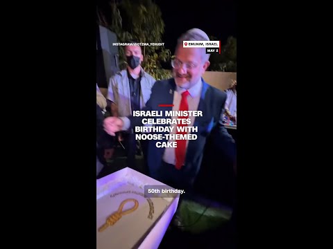 Israeli minister celebrates birthday with noose-themed cake