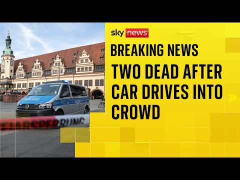 Two killed after car ploughs into crowd in German city of Leipzig