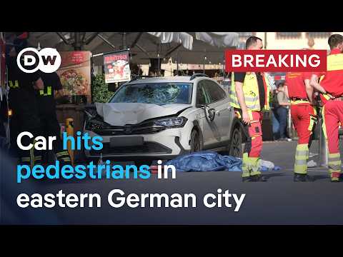 Breaking: Car hits pedestrians in central Leipzig, Germany | DW News