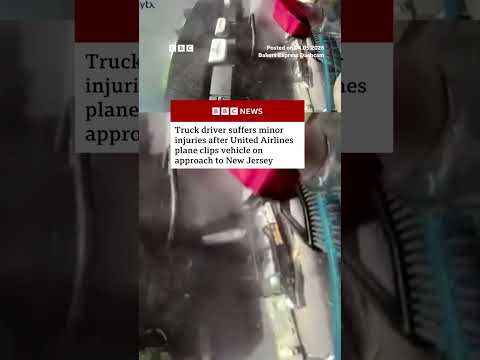 One injured after plane hits truck while landing in Newark. #NewJersey #Plane #BBCNews