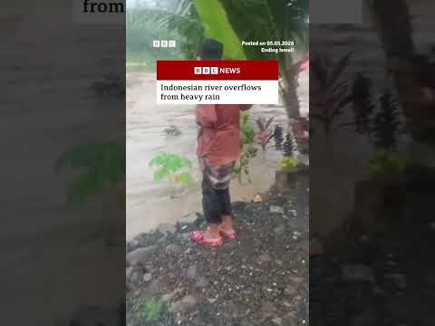 Indonesian river overflows from heavy rain. #CipamingkisRiver #Bogor #BBCNews