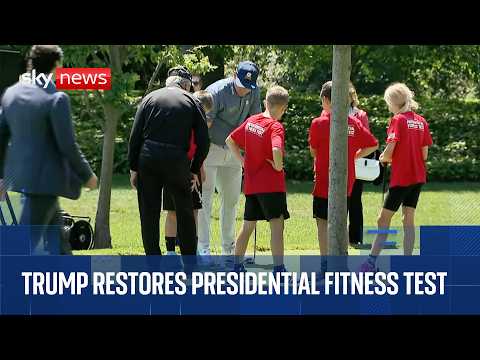 Trump hosts young US athletes at White House after signing ‘Presidential Fitness Test Award’