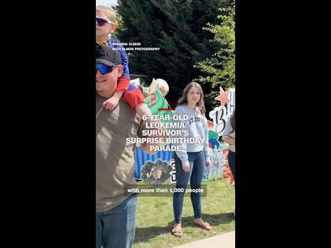 6-year-old leukemia survivor’s surprise birthday parade