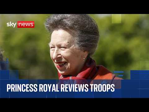 Princess Anne reviews troops after 41-gun salute to mark Coronation Day