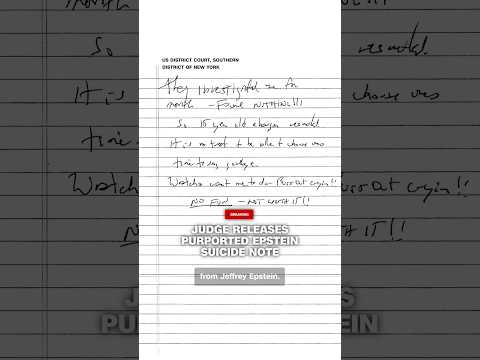 Judge releases purported Epstein suicide note